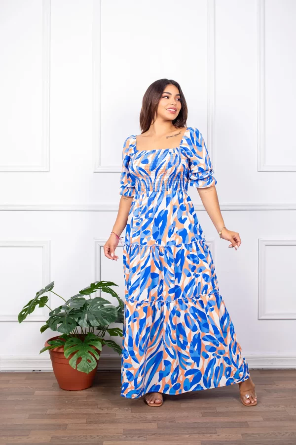 Vestido de Estampado Azul