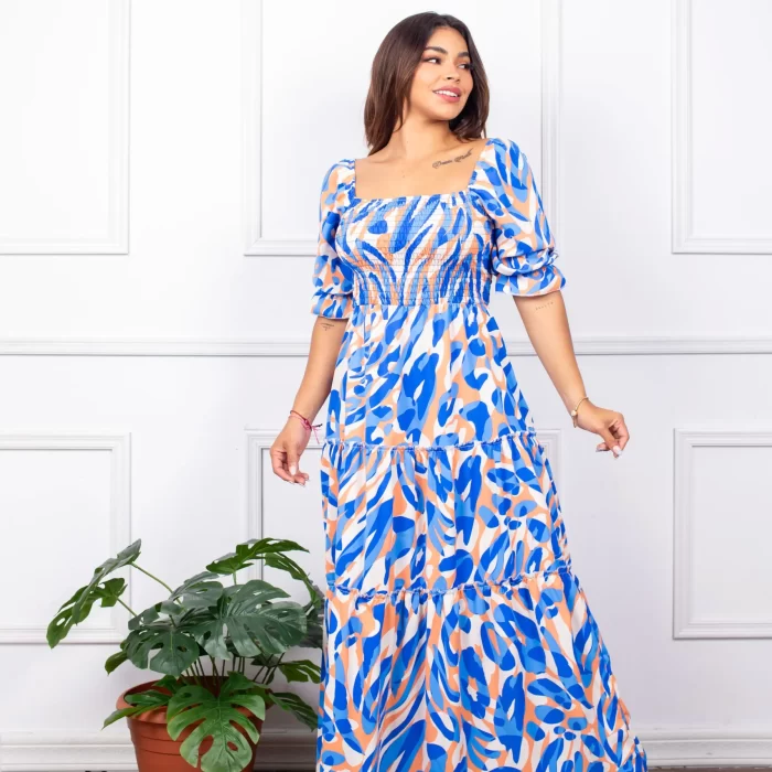 Vestido de Estampado Azul