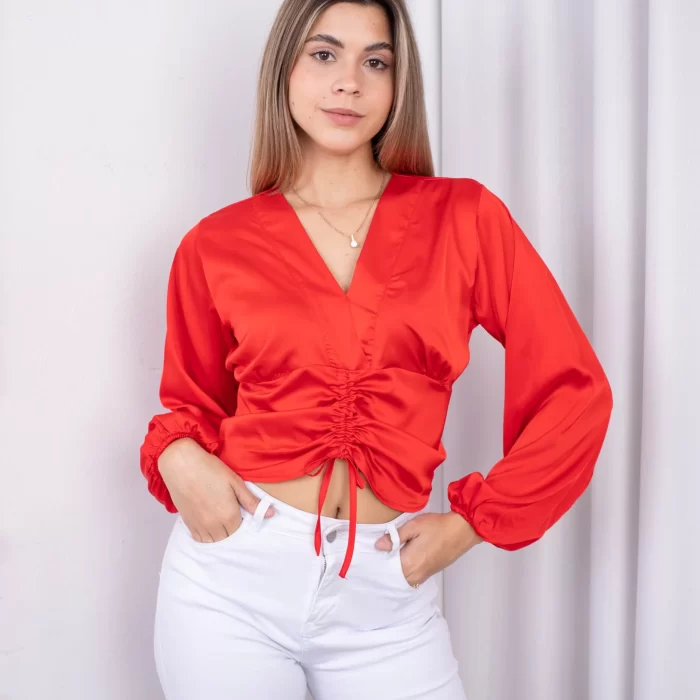 blusa terracota de satin